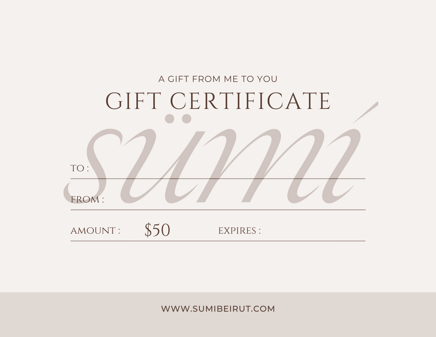 S Ü M I Beirut Gift Card