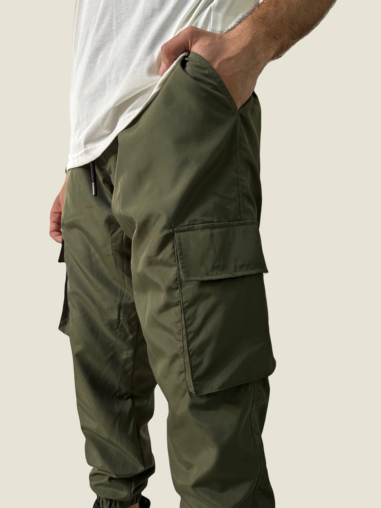 Men Cargo Pants - Olive