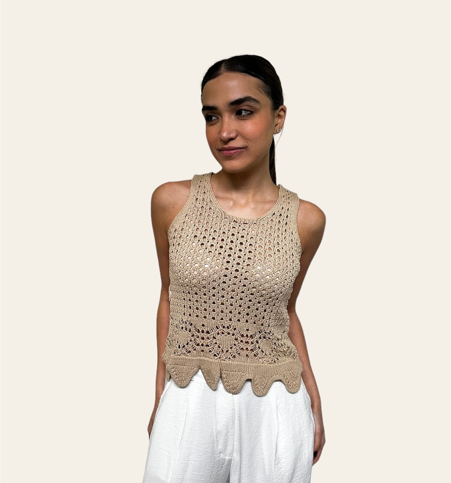 Crochet Top - Beige