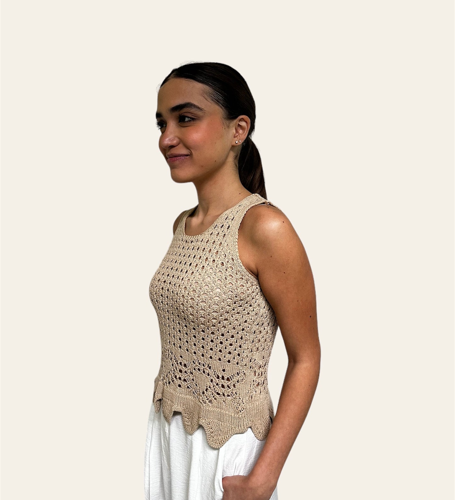 Crochet Top - Beige