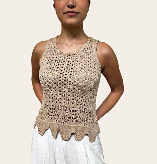 Crochet Top - Beige