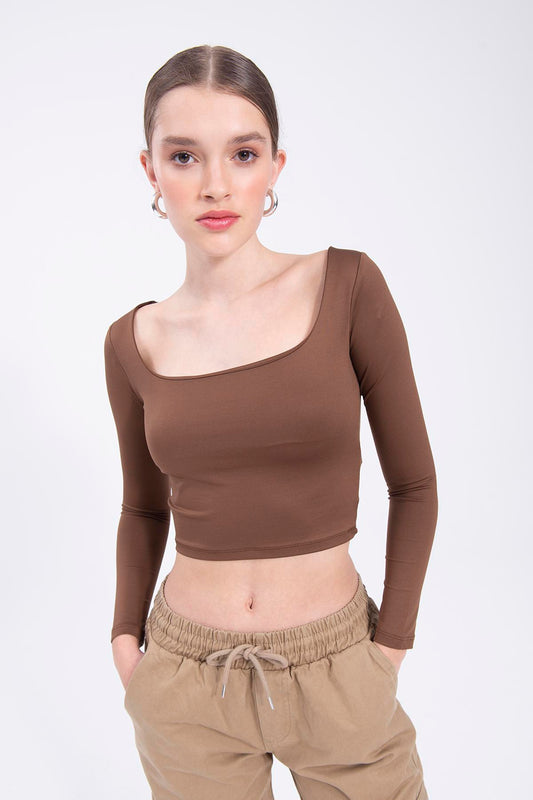 Long-Sleeve Cropped Top